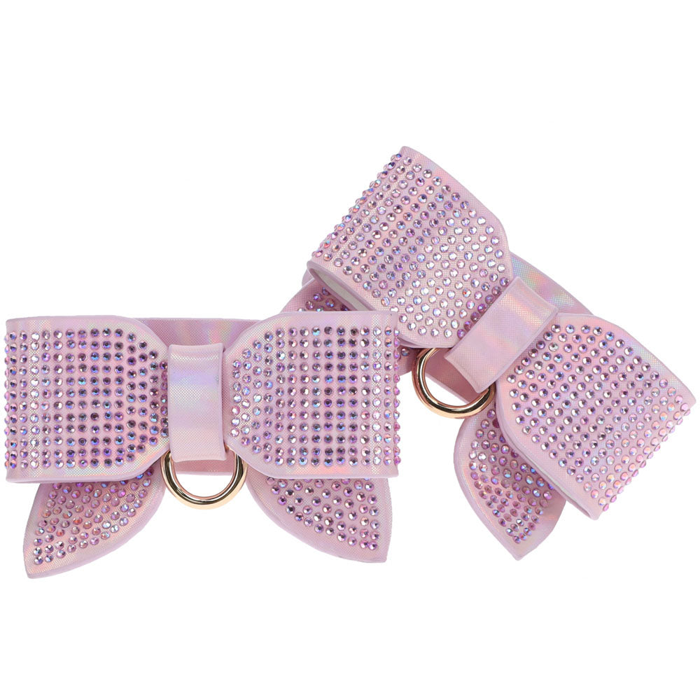 OUCH! Paris Collection - Leg Cuffs - Restraints with iridescent studs and bow design, perfect for intimate essentials.