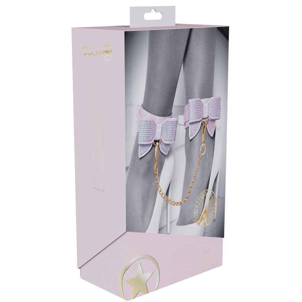 OUCH! Paris Collection - Leg Cuffs - Restraints packaging featuring stylish ankle cuffs and a chic design.