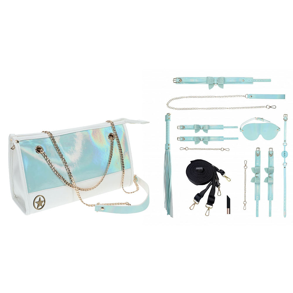 OUCH! Paris Collection - Kit with Bag - Baby Bondage Set with Bag - 8 Piece Kit featuring a stylish handbag and bondage accessories.