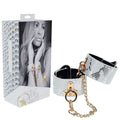 OUCH! Florence Collection - Handcuffs - Restraints featuring bonded leather and iridescent hardware in stylish packaging.