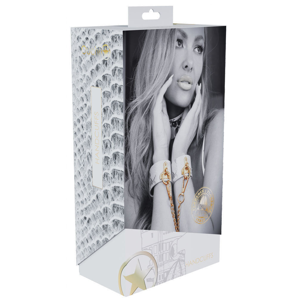 OUCH! Florence Collection - Handcuffs - Restraints packaging showcasing elegant design and style for intimate essentials.