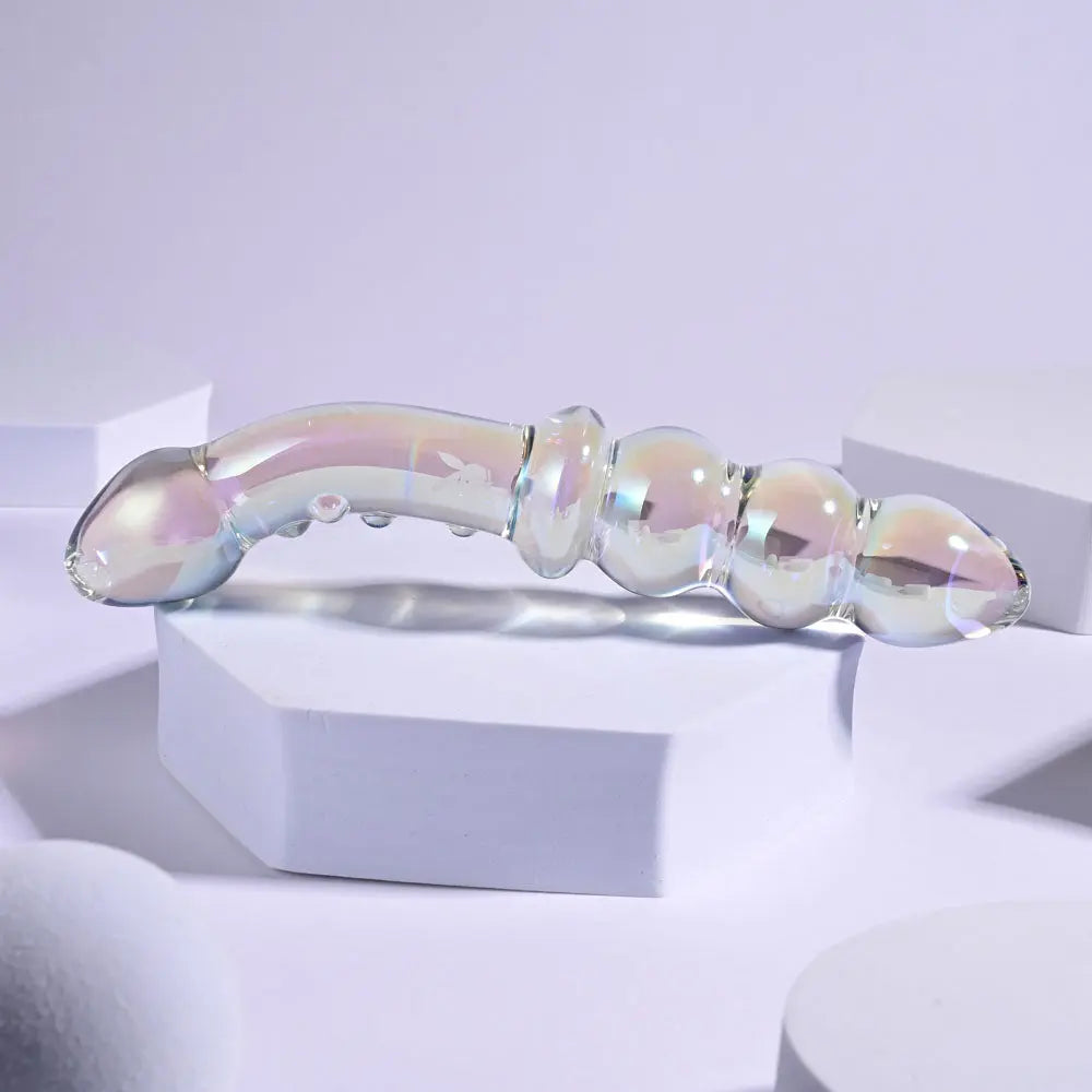 Playboy Pleasure JEWELS DOUBLE -  Glass 17.1 cm Double Ended Dildo Playboy Pleasure Discreet Intimate Essentials.