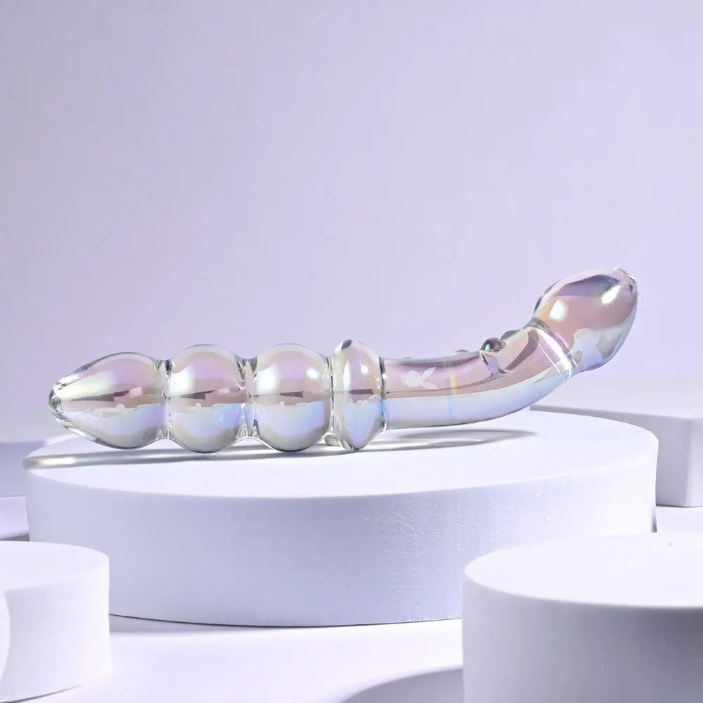 Playboy Pleasure JEWELS DOUBLE -  Glass 17.1 cm Double Ended Dildo Playboy Pleasure Discreet Intimate Essentials.