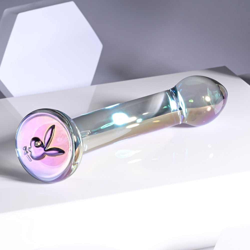 Playboy Pleasure JEWELS KING -  Glass 16.3 cm Dildo showcasing its unique design and body-safe materials.