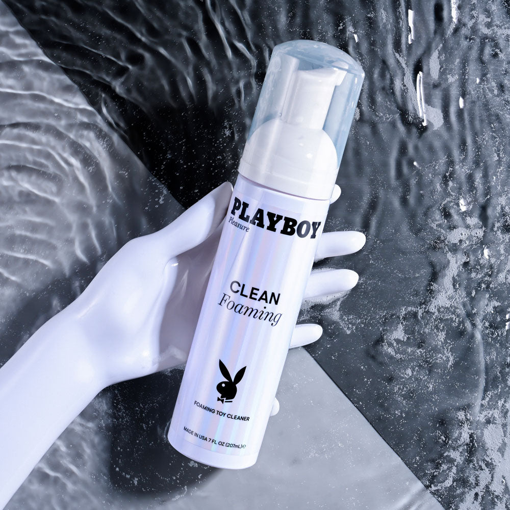 Affordable quality Playboy Pleasure CLEAN FOAMING - Foaming Toy Cleaner - 207 ml Bottle  from Playboy Pleasure by Discreet Intimate Essentials with Discreet Delivery 