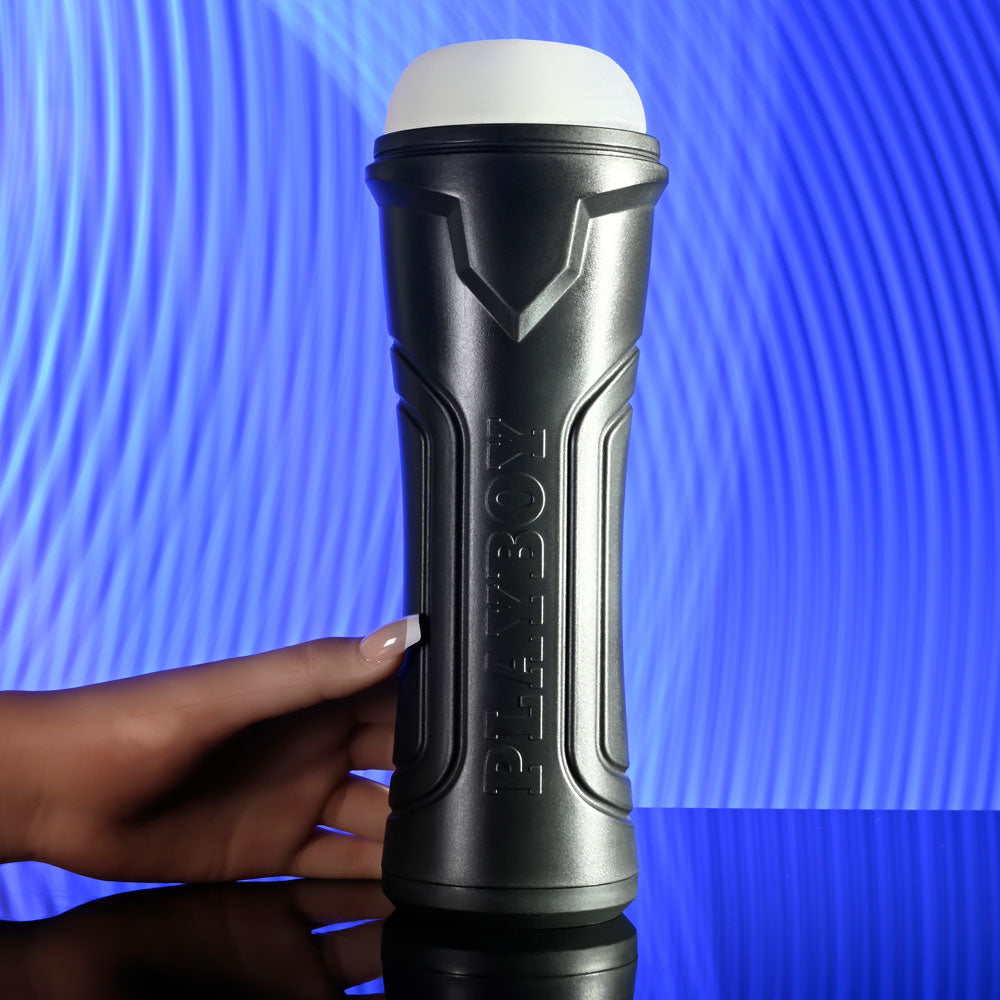 Playboy Pleasure THE URGE LARGE - Clear Stroker with textured grip, designed for maximum pleasure and easy cleaning.