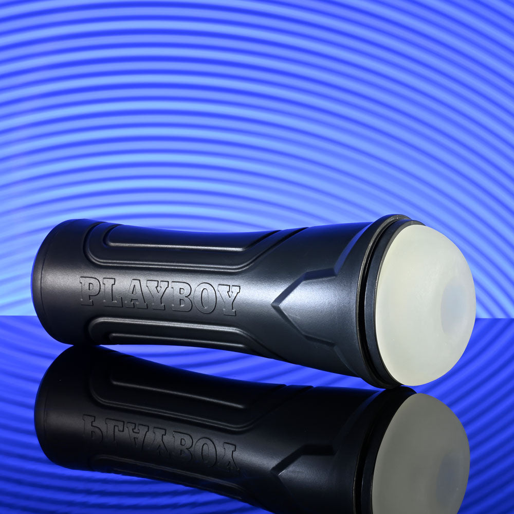 Playboy Pleasure THE URGE LARGE - Clear Stroker designed for maximum pleasure with textured grip and removable sleeve.