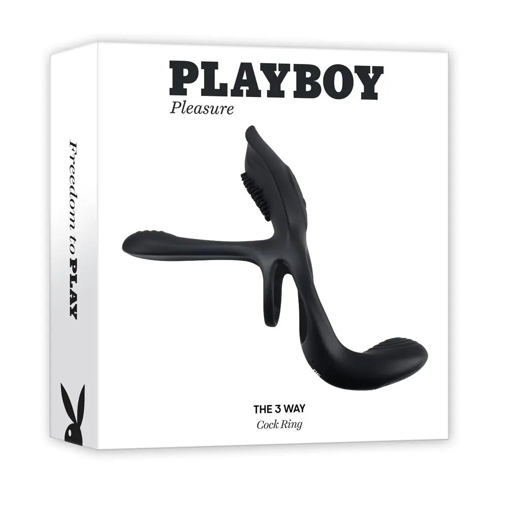 Playboy Pleasure The 3 Way -  USB Rechargeable Vibrating Cock Ring with Wireless Remote Playboy Pleasure Discreet Intimate Essentials.
