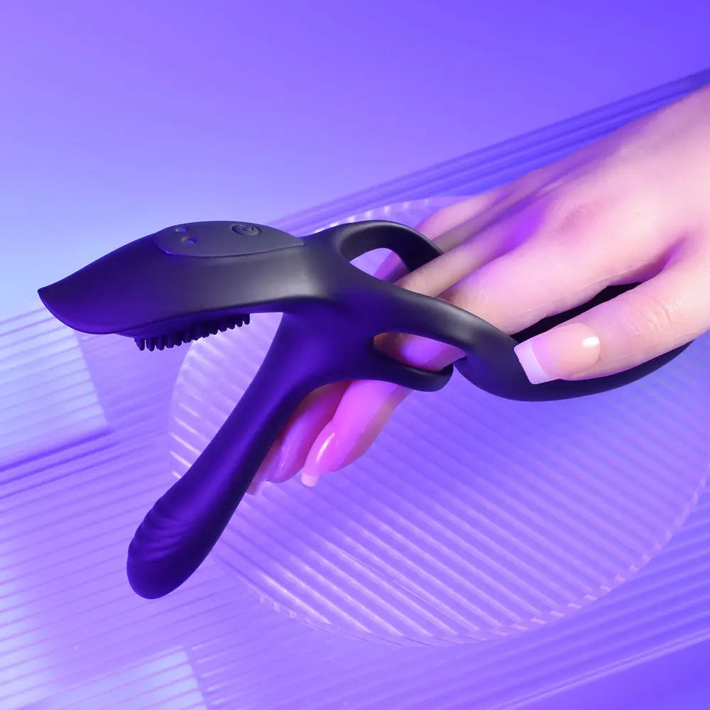 Playboy Pleasure The 3 Way -  USB Rechargeable Vibrating Cock Ring with Wireless Remote Playboy Pleasure Discreet Intimate Essentials.