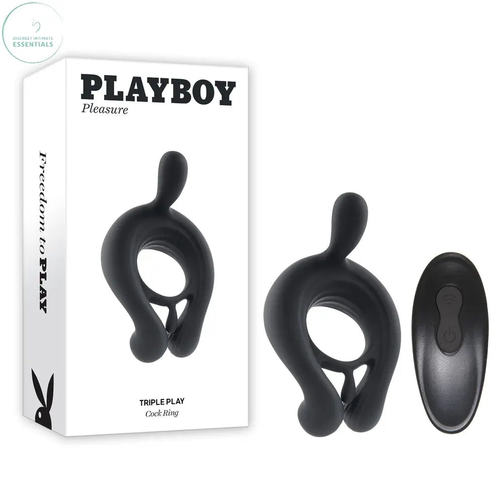 Affordable quality Playboy Pleasure TRIPLE PLAY -  USB Rechargeable Cock Ring with Wireless Remote  from Playboy Pleasure by Discreet Intimate Essentials with Discreet Delivery 