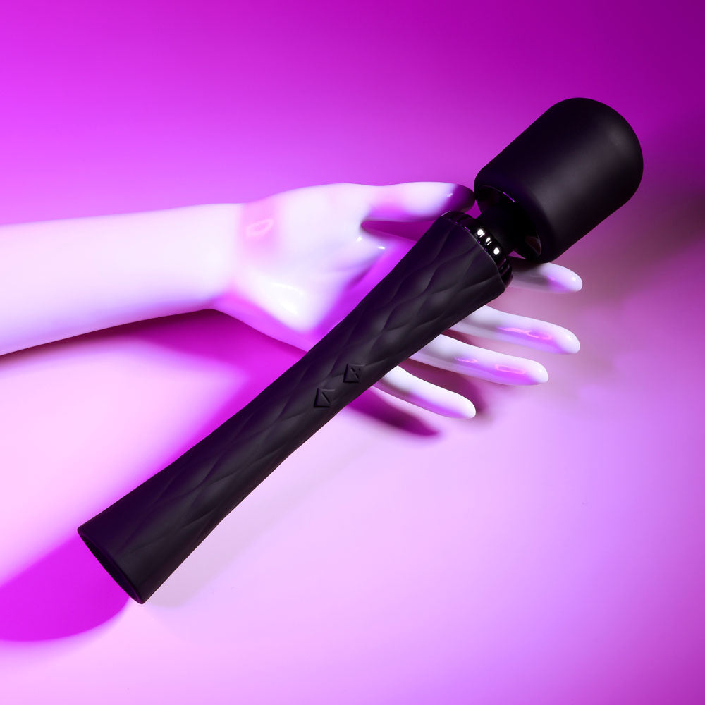 Playboy Pleasure ROYAL -  29.2 cm USB Rechargeable Massage Wand on a stylish background, showcasing its sleek design.