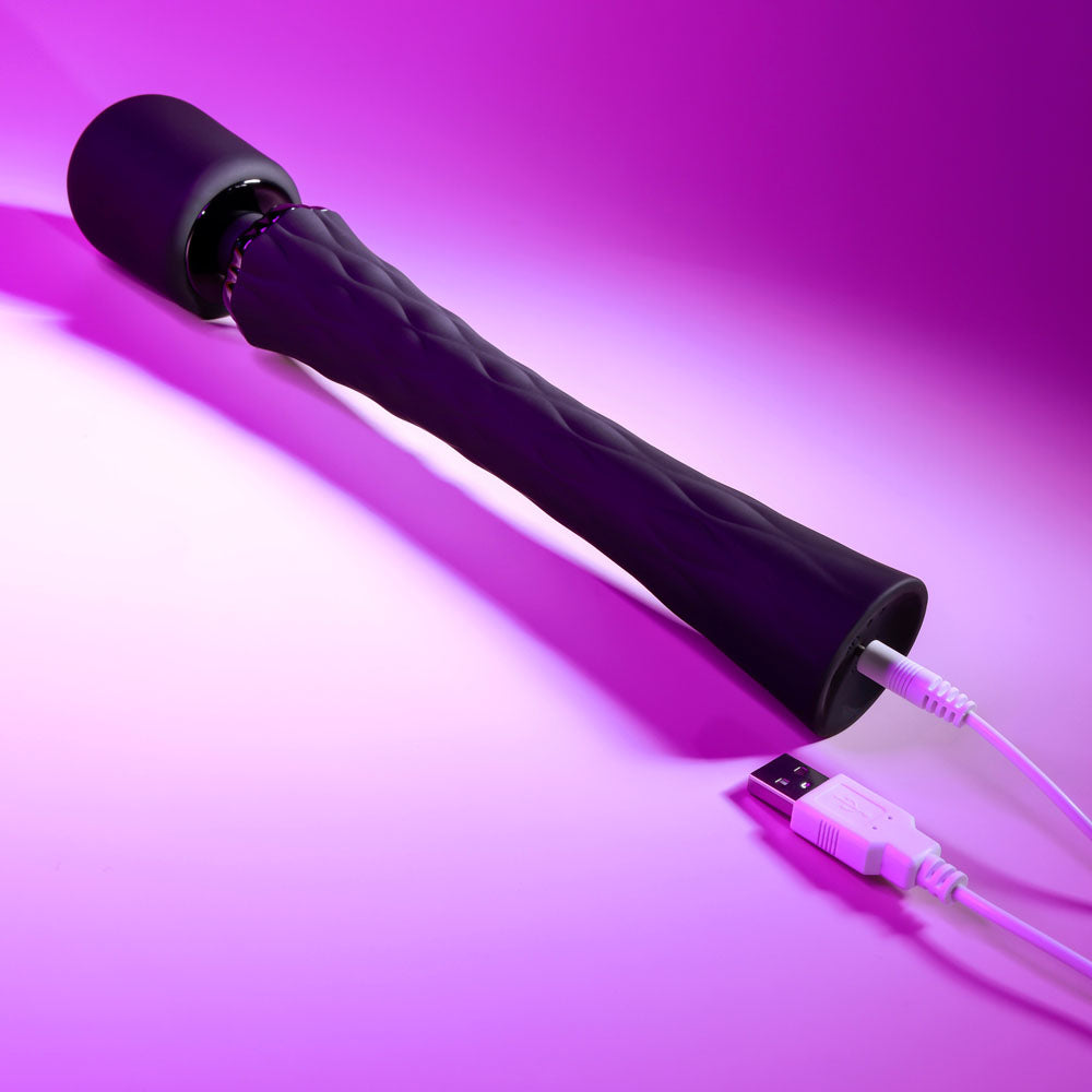 Playboy Pleasure ROYAL - 29.2 cm USB Rechargeable Massage Wand charging, designed for ultimate pleasure and relaxation.