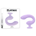 Playboy Pleasure REV ME UP - USB Rechargeable Dual Motor Curved Vibrator next to its packaging.