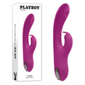 Playboy Pleasure THUMPER - 21.9 cm USB Rechargeable Rabbit Vibrator in vibrant purple packaging.