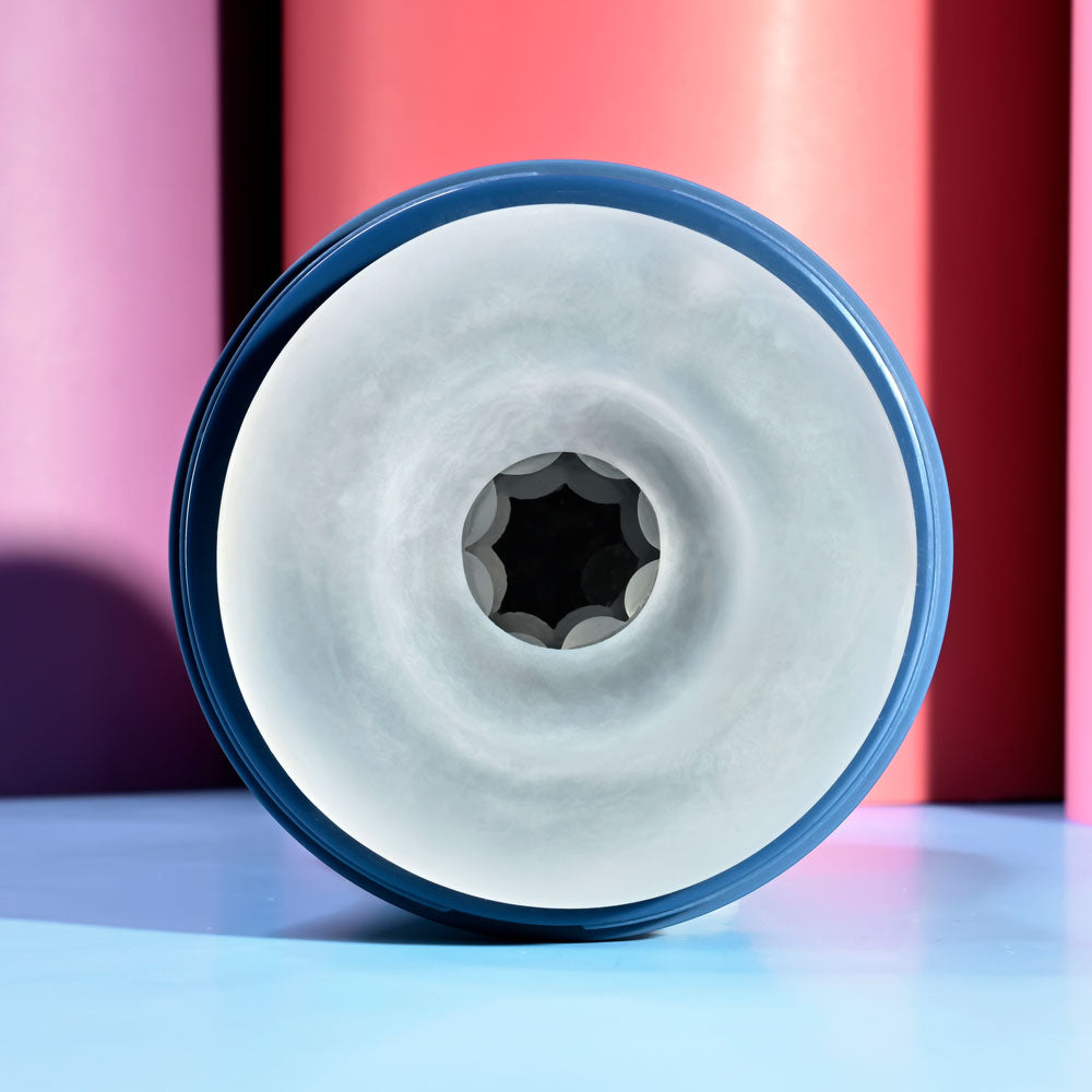 Playboy Pleasure GUSTO - USB Rechargeable Vibrating & Sucking Masturbator view showcasing the textured opening.