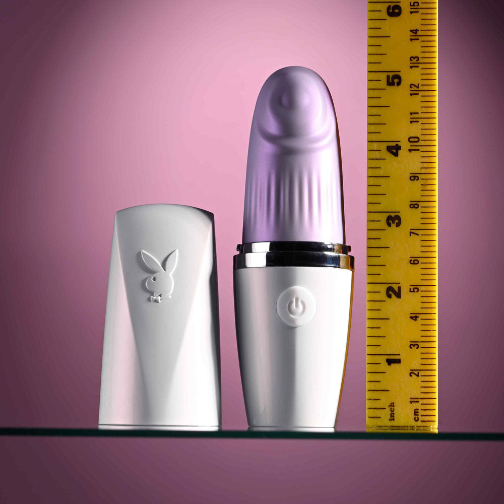 Playboy Pleasure GETAWAY - White/ 14.2 cm USB Rechargeable Tapping Stimulator, elegant design, discreet on-the-go pleasure