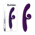 Playboy CURLICUE -  23.5 cm USB Rechargeable Rabbit Vibrator with a sleek design and box packaging.
