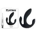 Playboy Pleasure TRIPLE THREAT - USB rechargeable triple probe vibrator showcased with packaging.