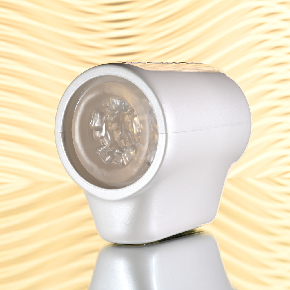 Playboy Pleasure SPIN DOCTOR USB rechargeable vibrating stroker - sleek design with life-like inner channel.