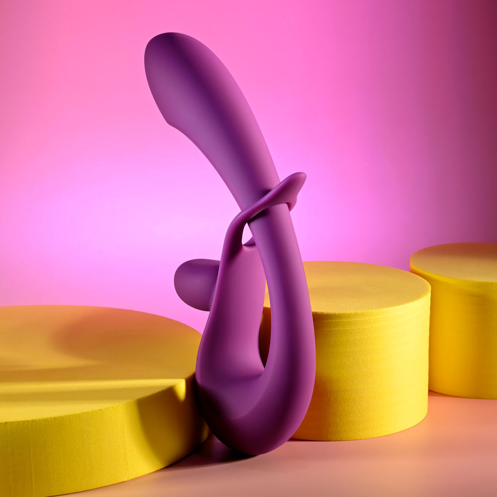 Playboy Pleasure CHA CHA SLIDE -  20 cm USB Rechargeable Rabbit Vibrator on colorful background
