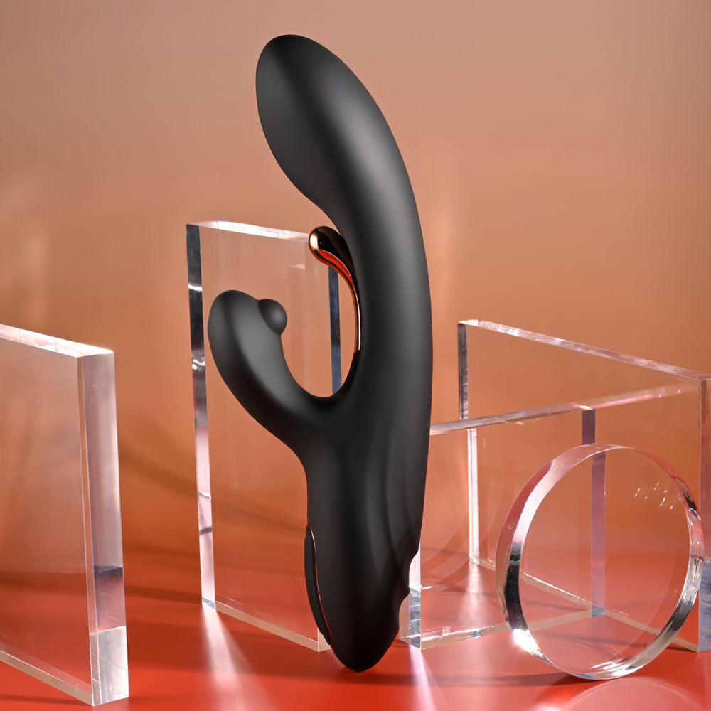 Playboy Pleasure AUREUS -  22.7 cm USB Rechargeable Rabbit Vibrator with Internal Flicker on display.