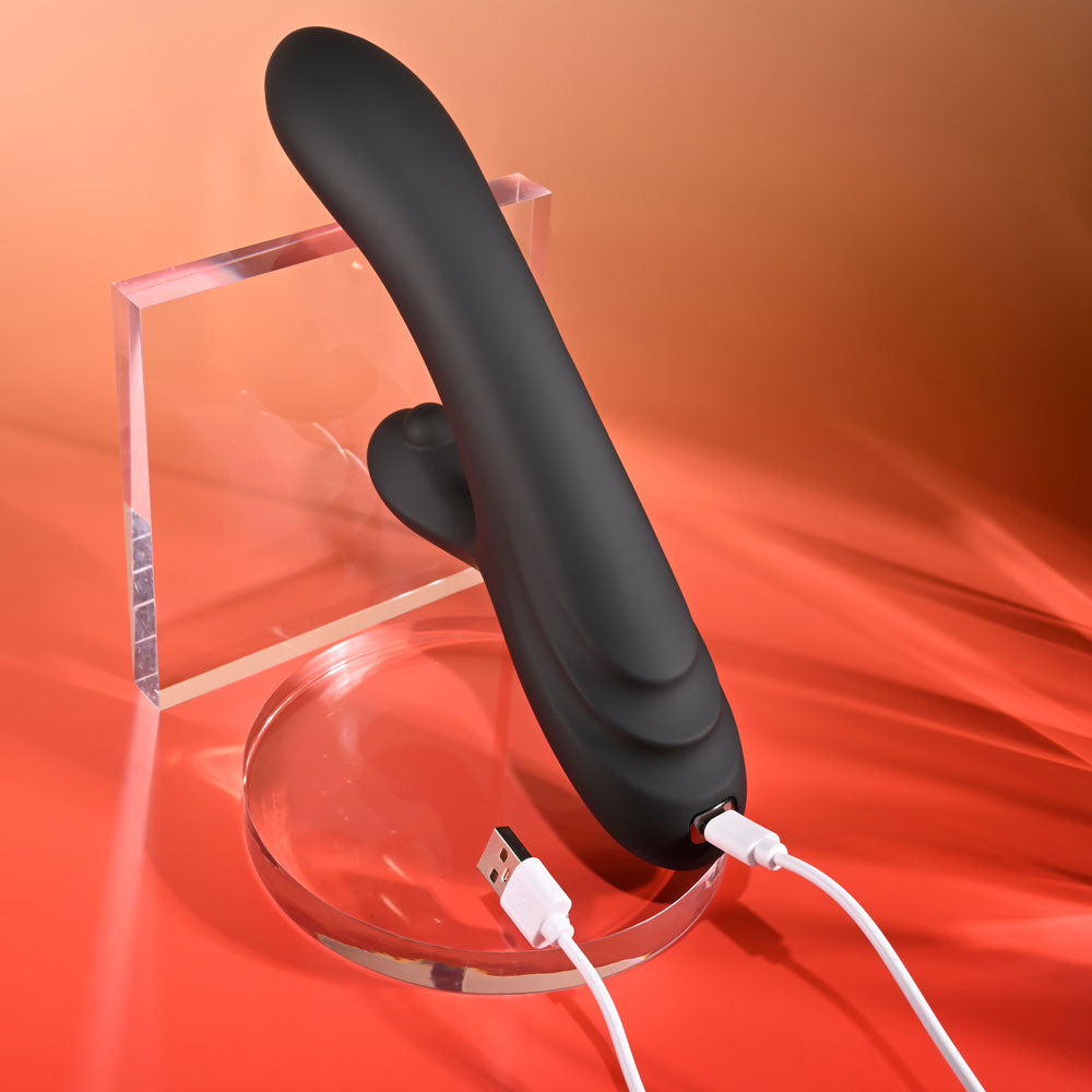 Playboy Pleasure AUREUS - 22.7 cm USB Rechargeable Rabbit Vibrator with Internal Flicker on a display