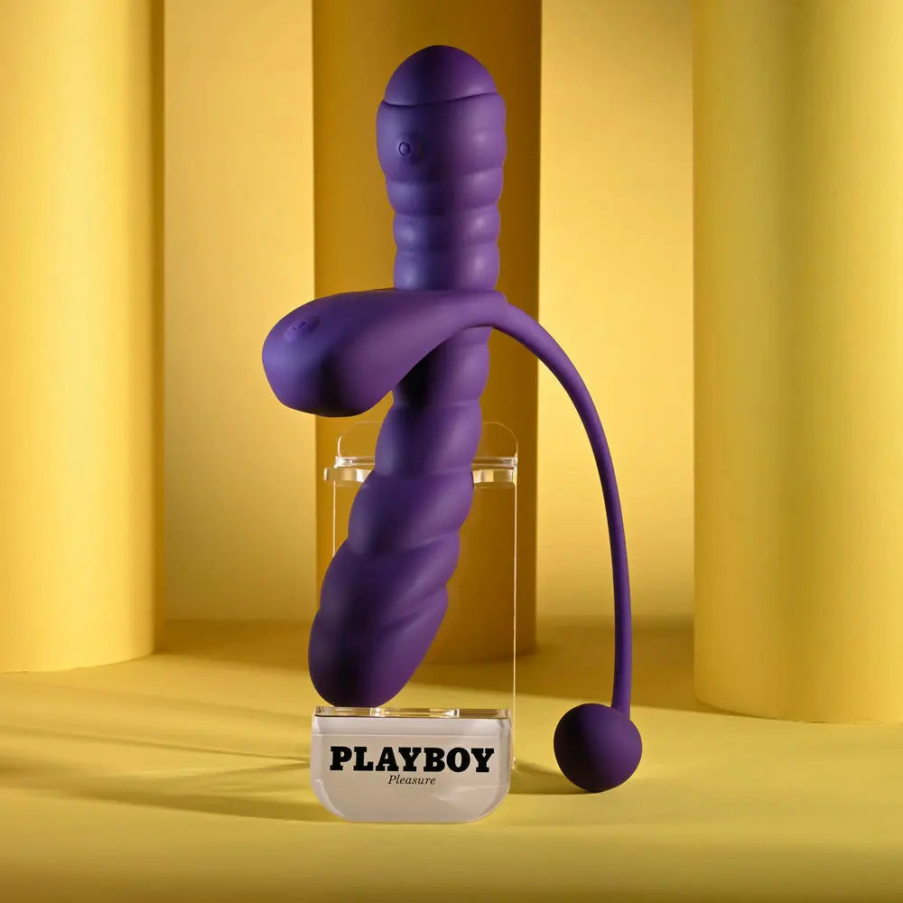 Affordable quality Playboy Pleasure TWISTED PLAYGROUND -  USB Rechargeable Vibrator and Cock Ring Kit  from Playboy Pleasure by Discreet Intimate Essentials with Discreet Delivery 