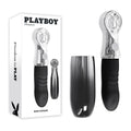 Playboy Pleasure BON VOYAGE - /Chrome 18.7 cm USB-C Rechargeable Tapping Vibrator packaging and product image.