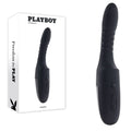 Playboy Pleasure OVERDRIVE USB rechargeable thrusting vibrator showcasing its sleek design and control features.
