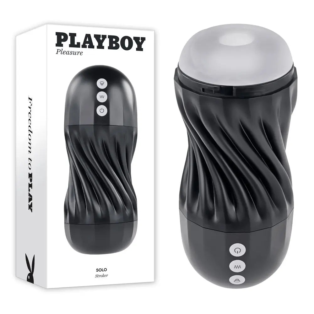 Playboy Pleasure SOLO - USB Rechargeable Vibrating and Sucking Stroker Playboy Pleasure Discreet Intimate Essentials.