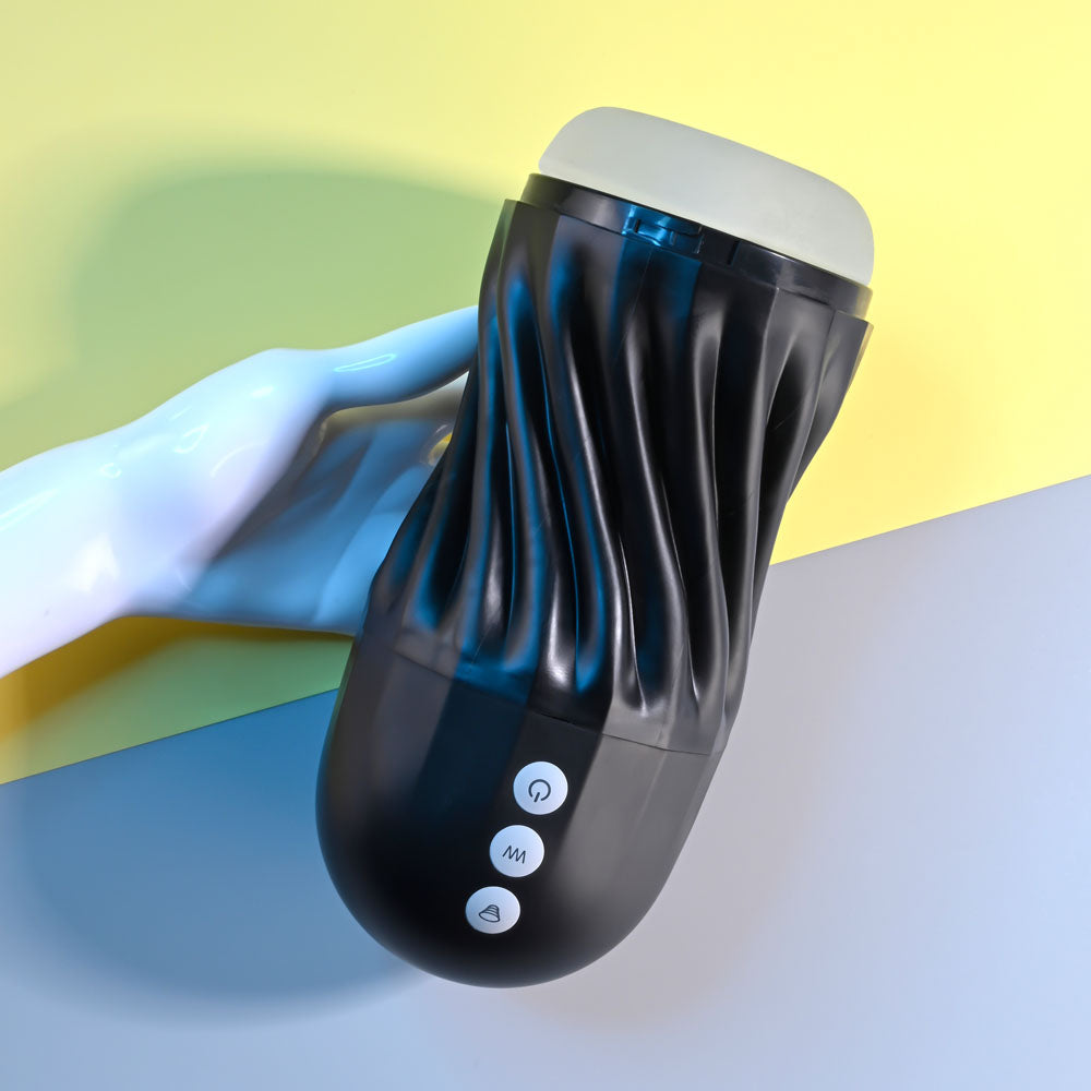 Playboy Pleasure SOLO - USB Rechargeable Vibrating and Sucking Stroker in a modern design for ultimate self-pleasure.