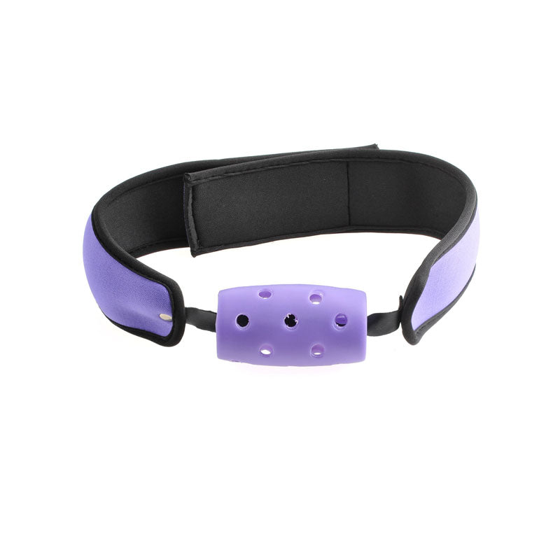 Fetish Fantasy Series  Pleasure Bondage Set - 8 Piece Set, purple breathable ball gag with neoprene strap.