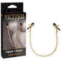 Fetish Fantasy Gold Chain Nipple Clamps - Gold Nipple Clamps with Chain for intimate pleasure and stimulation.