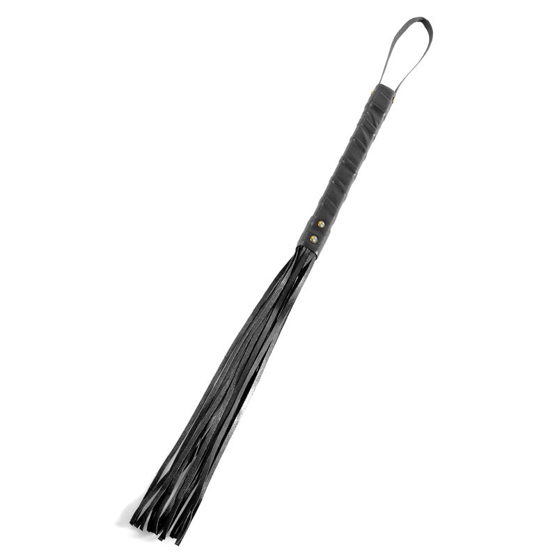 Fetish Fantasy Series Limited Edition Cat-o-nine Tails - Black Cat-O-Nine Tails made of genuine leather for intimate essentials.