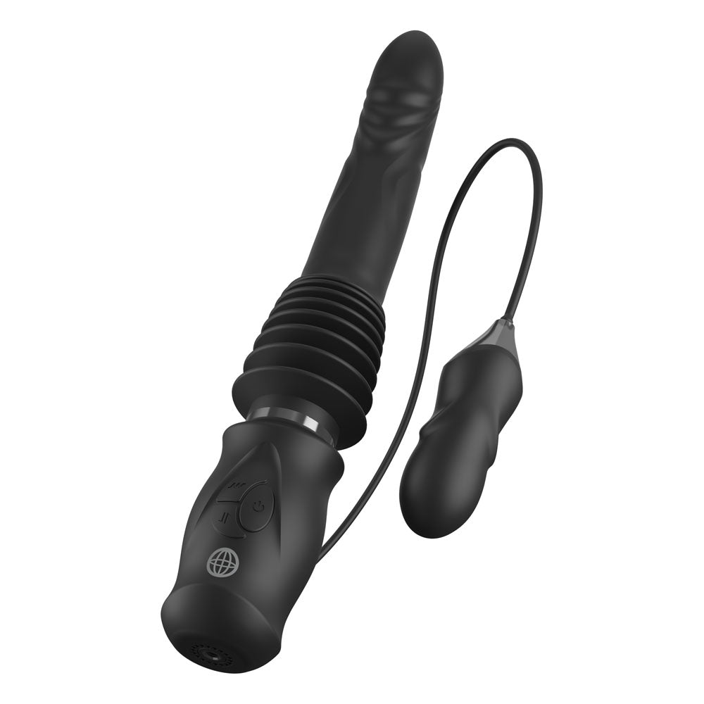 FFS Ultimate Silicone Thruster -  -  USB Rechargeable Thrusting Vibrator in sleek black design, featuring multiple controls.