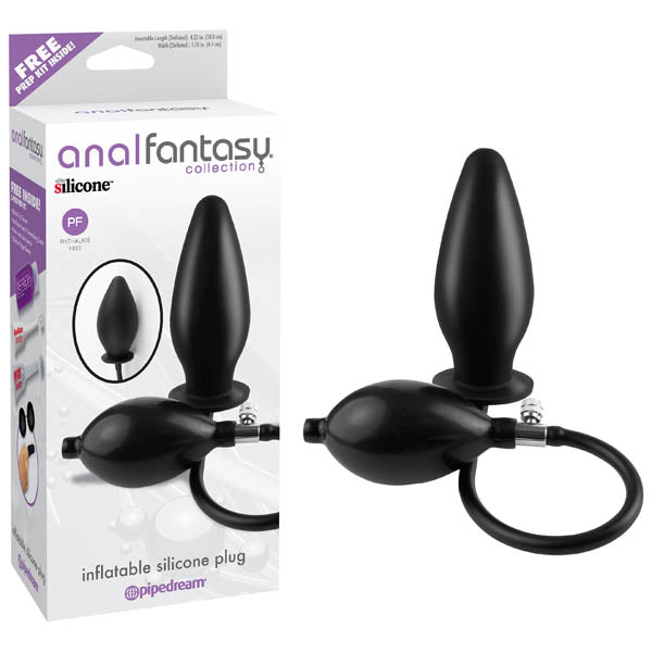 Anal Fantasy Collection Inflatable Silicone Plug with pump, ideal for advanced anal players, inflatable silicone butt plug.