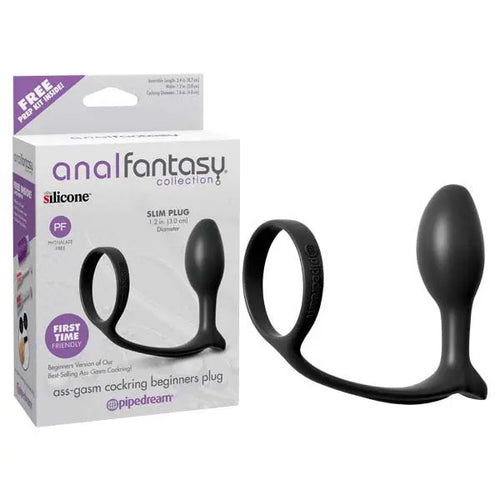 Anal Fantasy Collection Ass-Gasm Cock Ring Beginners Plug -  Cock Ring with Anal Plug Pipedream Discreet Intimate Essentials.