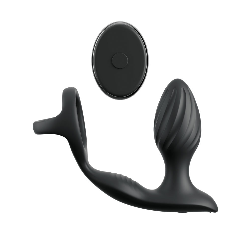 Anal Fantasy Elite Ass-Gasm Gyro-Milk Pro -  USB Rechargeable Gyrating Butt Plug with Cock Ring on display