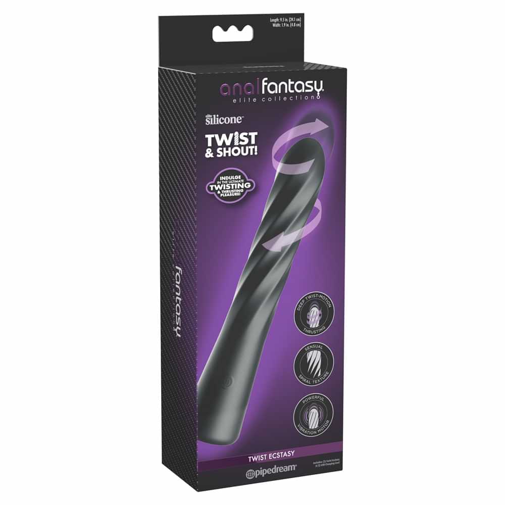 Anal Fantasy Elite Twist Ecstasy -  -  24.1 cm USB Rechargeable Twisting & Thrusting Anal Vibrator