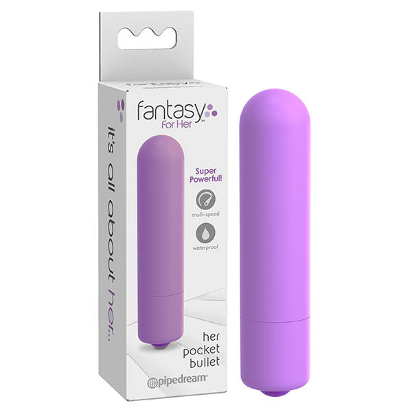 Fantasy For Her Pocket Bullet -  9.4 cm (3.75'') Bullet in purple packaging designed for intimate essentials for her.