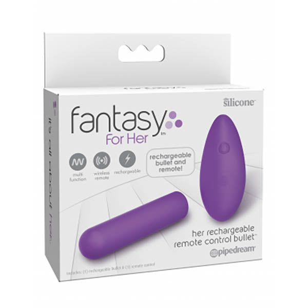 Fantasy For Her Rechargeable Remote Control Bullet -  USB Rechargeable Bullet with Wireless Remote packaging image.
