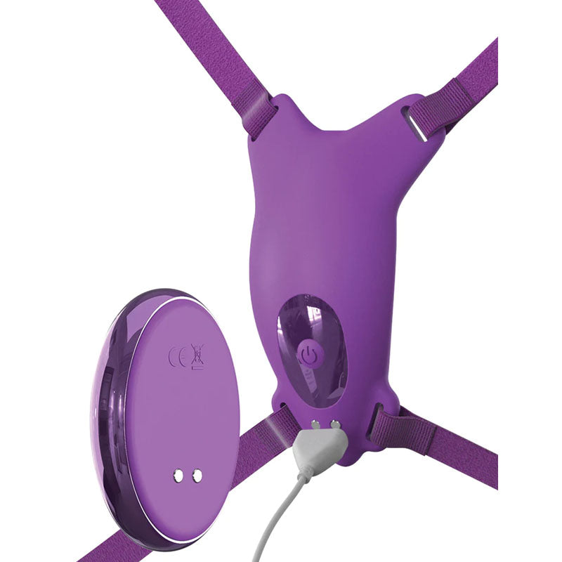 Fantasy For Her Ultimate Butterfly Strap-On -  USB Rechargeable Strap-On Stimulator with remote control and adjustable straps.