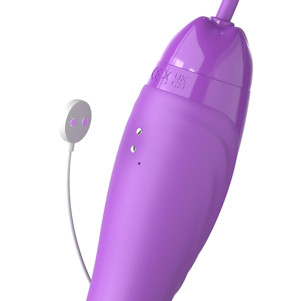 Fantasy For Her Her Ultimate Pleasure Max -  USB Rechargeable Vibrator with Flicking Stimulator in vibrant purple color.