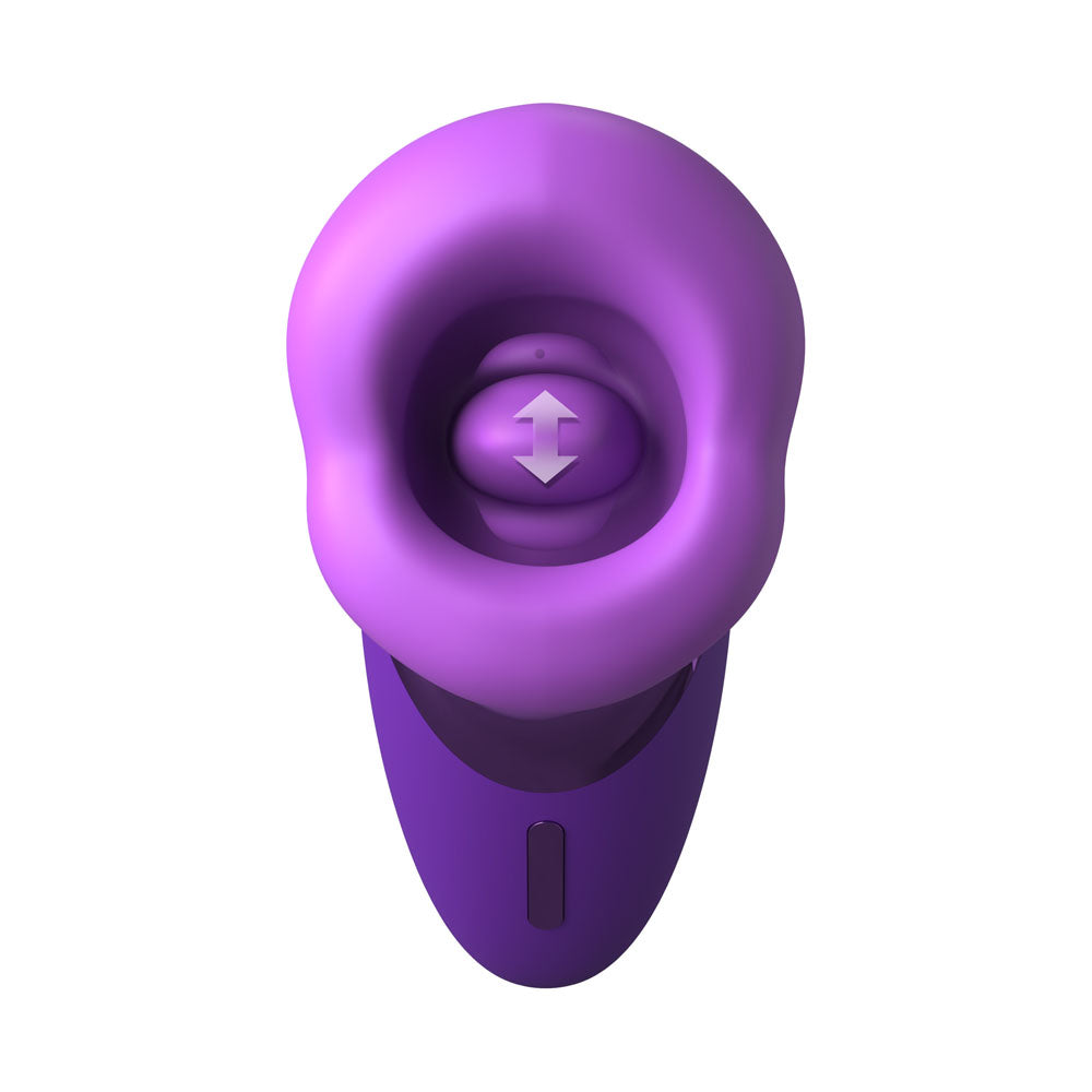 Fantasy For Her Pleasure Sucker -  USB Rechargeable Sucking, Licking & Vibrating Stimulator in purple design.