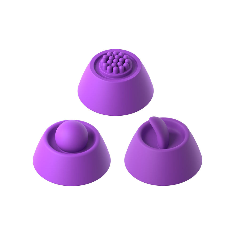 Fantasy For Her IntiMotion Pulse Pro - 24 cm USB Rechargeable Swirling & Flicking Rabbit Vibrator accessories in purple.