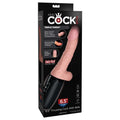 King Cock Plus 6.5'' Thrusting Cock with Balls - 16.5 cm Thrusting Dong in packaging, showcasing its triple threat features.