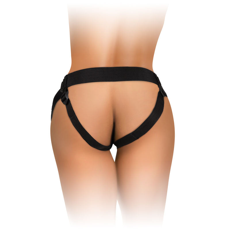 King Cock Elite Ultimate Vibrating Silicone Body Dock Kit - Body Dock Strap-On Harness showcasing adjustable straps.