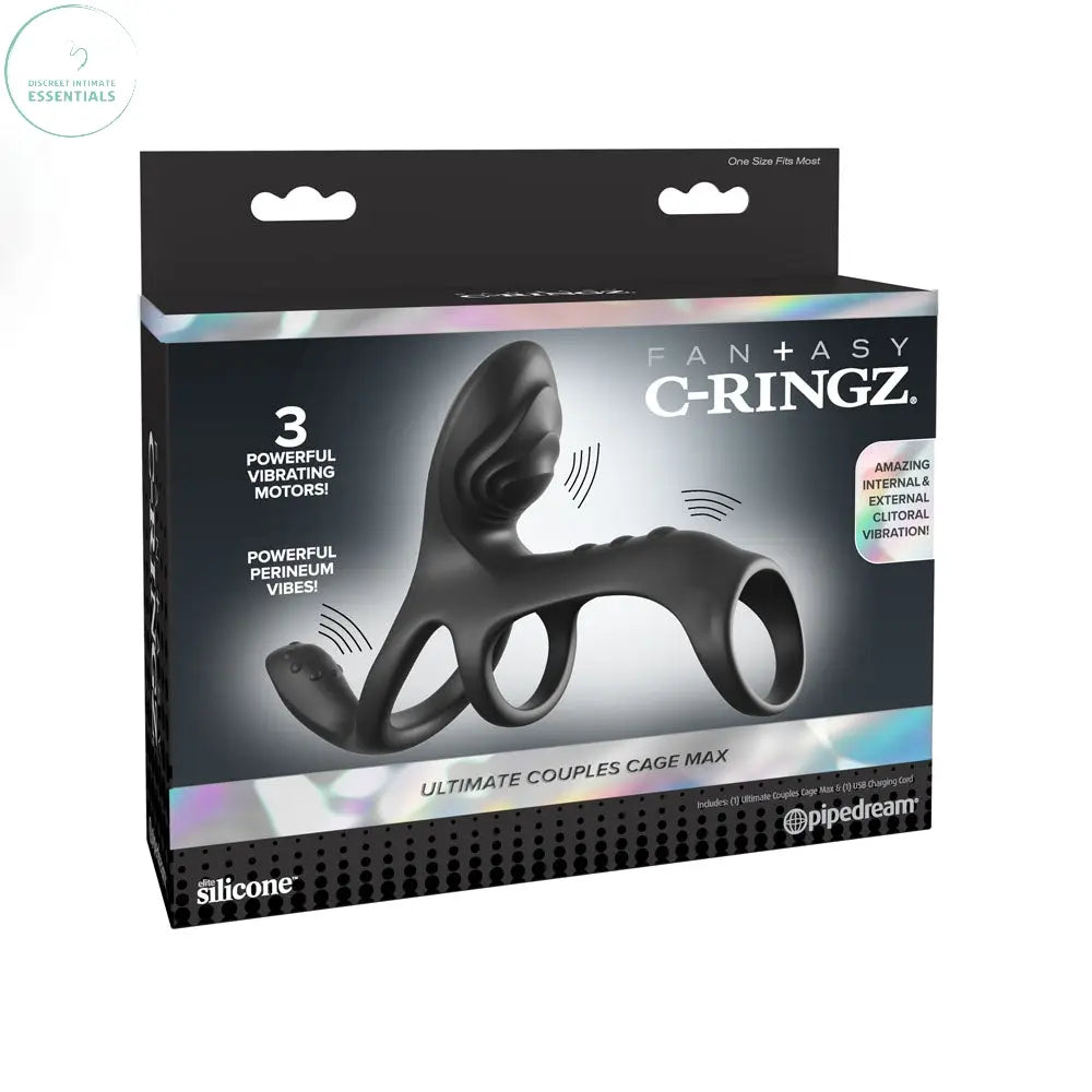 Affordable quality Fantasy C-Ringz Ultimate Couples Cage Max -  USB Rechargeable Vibrating Cock Ring Cage  from Pipedream by Discreet Intimate Essentials with Discreet Delivery 
