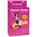 Bachelorette Party Favors Captain Pecker - Inflatable Penis packaging featuring a cartoon woman and 6 foot inflatable pecker design.