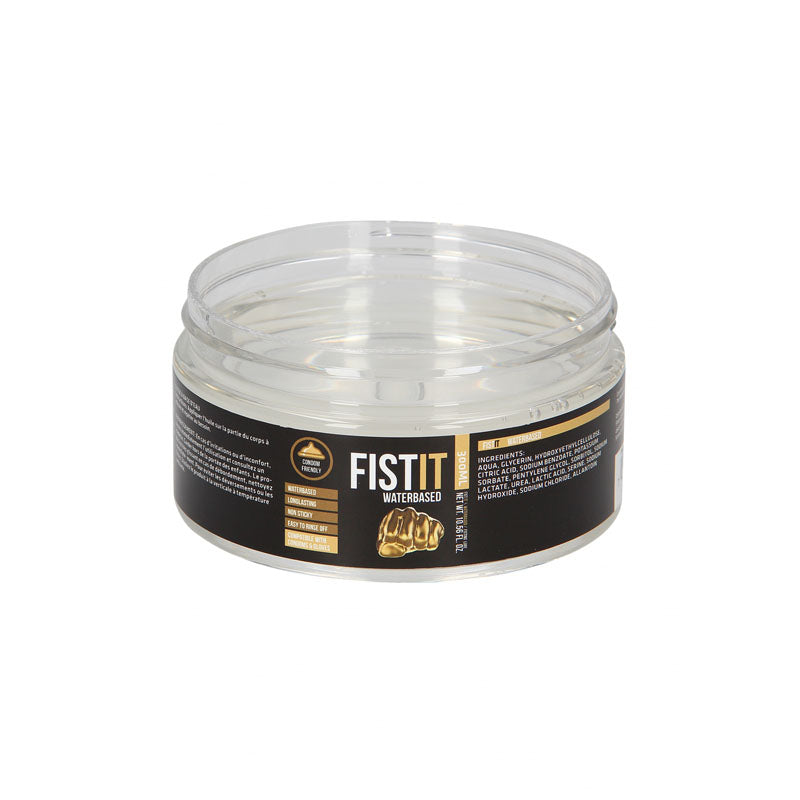 PHARMQUESTS Fist-It Water Based - 300ml - Water Based Lubricant - 300 ml Tub in a clear container.